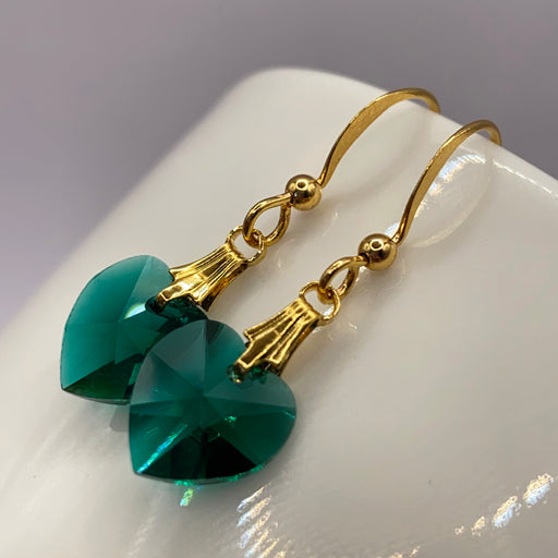 TAURUS Vintage Swarovski Heart Earrings | Jupiter Crystal