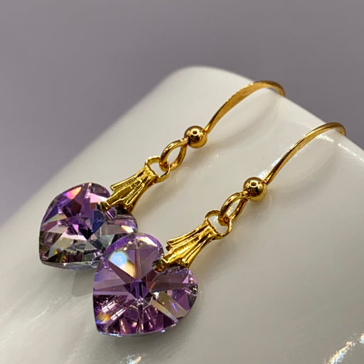 GEMINI Vintage Swarovski Heart Earrings | Jupiter Crystal