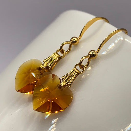 SCORPIO Vintage Swarovski Heart Earrings | Jupiter Crystal