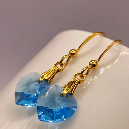 PISCES Vintage Swarovski Heart Earrings | Jupiter Crystal