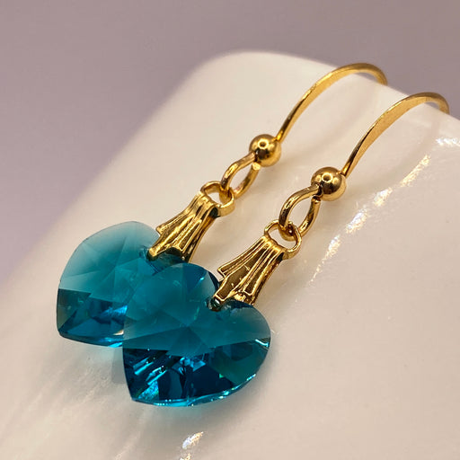 SAGITTARIUS Vintage Swarovski Heart Earrings | Jupiter Crystal