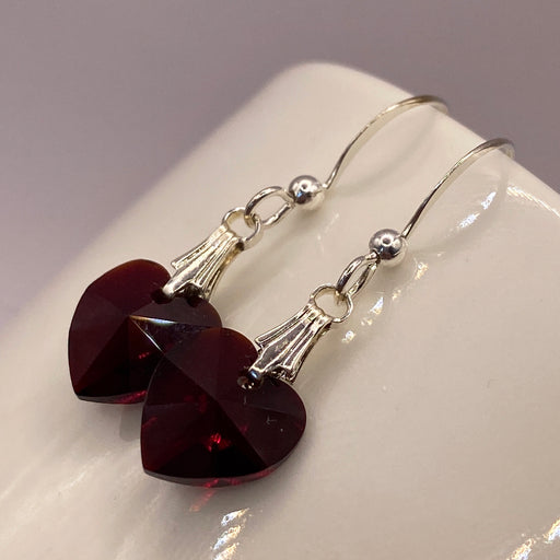 JANUARY Vintage Swarovski Birthstone Heart Earrings | Jupiter Crystal