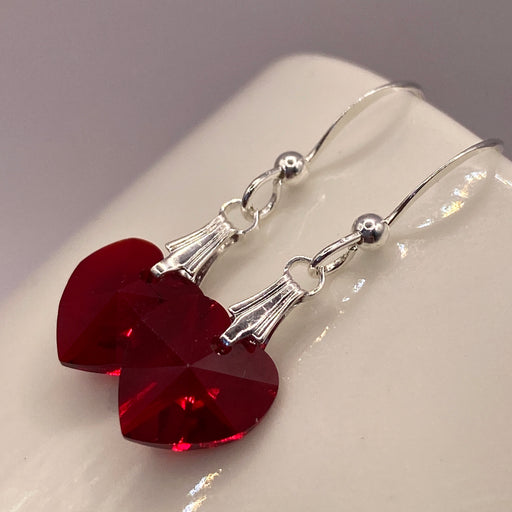 JULY Vintage Swarovski Birthstone Heart Earrings | Jupiter Crystal