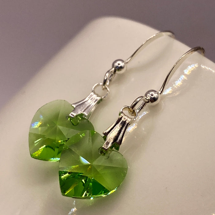 AUGUST Vintage Swarovski Birthstone Heart Earrings | Jupiter Crystal