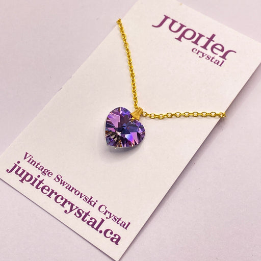 Vintage Swarovski VITRAIL LIGHT Heart Pendant  Gold | Jupiter Crystal