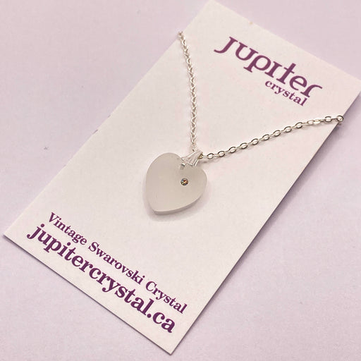 Vintage Swarovski FROSTED HEART Pendant Silver | Jupiter Crystal