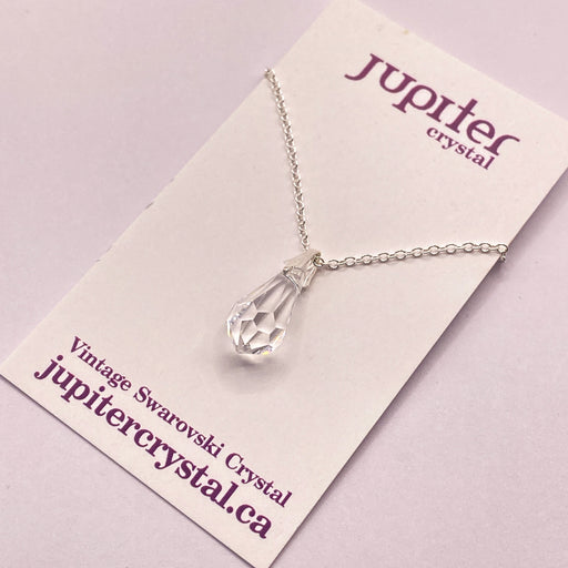 Vintage Swarovski CRYSTAL Drop Pendant Silver | Jupiter Crystal