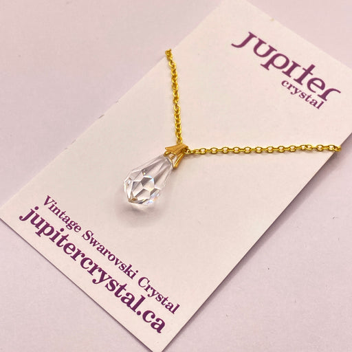 Vintage Swarovski CRYSTAL Drop Pendant. Gold | Jupiter Crystal